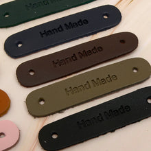 Load image into Gallery viewer, hand made Leather Label 5 pcs- DIY Material Bag Supplies label for leather crafting, MLT- P0000DPS