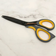 Load image into Gallery viewer, Leather Cutting Scissors DELI 6027 Grey Yellow Handle Leather craft tools  MLT-P0000DQS