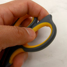 Load image into Gallery viewer, Leather Cutting Scissors DELI 6027 Grey Yellow Handle Leather craft tools  MLT-P0000DQS