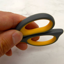Load image into Gallery viewer, Leather Cutting Scissors DELI 6027 Grey Yellow Handle Leather craft tools  MLT-P0000DQS
