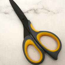 Load image into Gallery viewer, Leather Cutting Scissors DELI 6027 Grey Yellow Handle Leather craft tools  MLT-P0000DQS