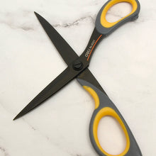 Load image into Gallery viewer, Leather Cutting Scissors DELI 6027 Grey Yellow Handle Leather craft tools  MLT-P0000DQS