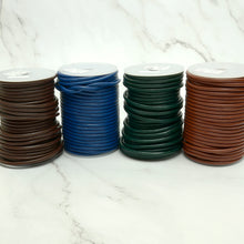 Load image into Gallery viewer, Round Oil Genuine leather Cord 4mm - 1meter, staight color leather cord, bracelet items, leather supplies MLT- P0000DGZ