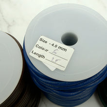 Load image into Gallery viewer, Round Oil Genuine leather Cord 4mm - 1meter, staight color leather cord, bracelet items, leather supplies MLT- P0000DGZ