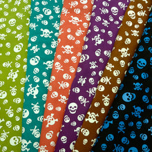 Load image into Gallery viewer, SKULL Print Tax Suede Goat Sheepskin, Finished Goatskin Leather (NOT Cutting size,4~6 sq ft overall) Leather crafting MLT- P0000DRC