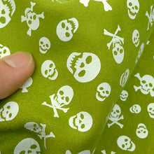 Load image into Gallery viewer, SKULL Print Tax Suede Goat Sheepskin, Finished Goatskin Leather (NOT Cutting size,4~6 sq ft overall) Leather crafting MLT- P0000DRC