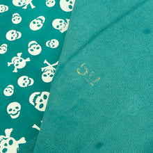 Load image into Gallery viewer, SKULL Print Tax Suede Goat Sheepskin, Finished Goatskin Leather (NOT Cutting size,4~6 sq ft overall) Leather crafting MLT- P0000DRC