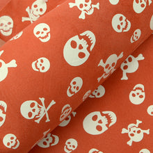 Load image into Gallery viewer, SKULL Print Tax Suede Goat Sheepskin, Finished Goatskin Leather (NOT Cutting size,4~6 sq ft overall) Leather crafting MLT- P0000DRC