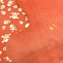 Load image into Gallery viewer, SKULL Print Tax Suede Goat Sheepskin, Finished Goatskin Leather (NOT Cutting size,4~6 sq ft overall) Leather crafting MLT- P0000DRC