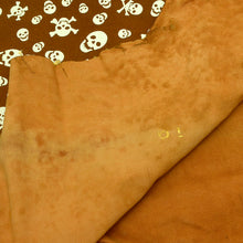 Load image into Gallery viewer, SKULL Print Tax Suede Goat Sheepskin, Finished Goatskin Leather (NOT Cutting size,4~6 sq ft overall) Leather crafting MLT- P0000DRC