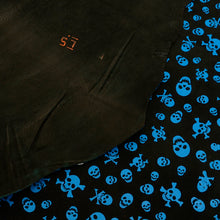 Load image into Gallery viewer, SKULL Print Tax Suede Goat Sheepskin, Finished Goatskin Leather (NOT Cutting size,4~6 sq ft overall) Leather crafting MLT- P0000DRC