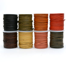 Load image into Gallery viewer, Antique two-tone cowhide flat strap Oil Leather Cord Natural leather strap MLT- P0000DRH