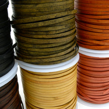 Load image into Gallery viewer, Antique two-tone cowhide flat strap Oil Leather Cord Natural leather strap MLT- P0000DRH