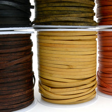 Load image into Gallery viewer, Antique two-tone cowhide flat strap Oil Leather Cord Natural leather strap MLT- P0000DRH