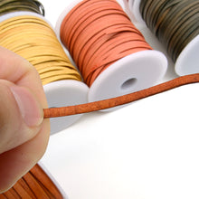Load image into Gallery viewer, Antique two-tone cowhide flat strap Oil Leather Cord Natural leather strap MLT- P0000DRH