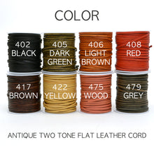 Load image into Gallery viewer, Antique two-tone cowhide flat strap Oil Leather Cord Natural leather strap MLT- P0000DRH