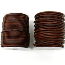 Load image into Gallery viewer, Antique two-tone cowhide flat strap Oil Leather Cord Natural leather strap MLT- P0000DRH