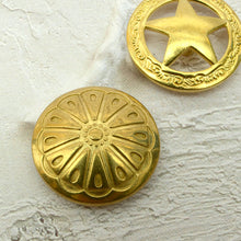 Load image into Gallery viewer, Brass Concho Screws Available in 4 styles, Anti rust, Leather craft tools MLT-P0000CDS