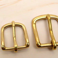 Load image into Gallery viewer, Leather Craft Soild Brass Half Buckle single bar buckle making a belt, strap MLT-P0000DTP