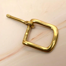 Load image into Gallery viewer, Leather Craft Soild Brass Half Buckle single bar buckle making a belt, strap MLT-P0000DTP