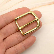 Load image into Gallery viewer, Leather Craft Soild Brass Half Buckle single bar buckle making a belt, strap MLT-P0000DTP