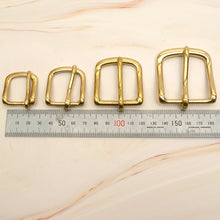 Load image into Gallery viewer, Leather Craft Soild Brass Half Buckle single bar buckle making a belt, strap MLT-P0000DTP