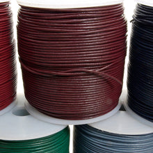 Load image into Gallery viewer, Round Oil Genuine leather Cord 2mm - 1meter, staight color leather cord, bracelet items, leather supplies MLT- P0000DGZ