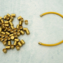 Load image into Gallery viewer, Leather cord (Strap) Tab Brass Version 10 pcs, Leather craft tools MLT-P0000DLD