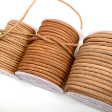 Load image into Gallery viewer, Round Oil Genuine leather Cord 4mm - 1meter, staight color leather cord, bracelet items, leather supplies MLT- P0000DGZ