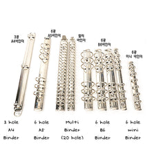 Load image into Gallery viewer, B6 Book Binder – 6-Ring, Silver Leather Craft Tool (20R~35R) MLT- P0000BIU