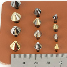 Load image into Gallery viewer, 10pcs Cone Studs Rivets, DIY Rivet Stud Leather craft Tools MLT -P0000BAJ