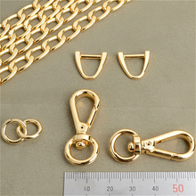 Load image into Gallery viewer, Leather Handbag Chain ver.1 Medium: Gold & Silver Metal Strap (47.2") MLT-P00000TX