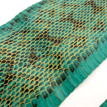 Load image into Gallery viewer, Natural pattern Mint Gold Shine - Water Snake Skin (Genuine leather) for Bookbinding, Journaling, Purses, Cuffs, Heels-MLT- P0000CRW