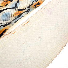 Load image into Gallery viewer, Mixed Shine orange/sky/black - Water Snake Skin (Genuine leather) for Bookbinding, Journaling, Purses, Cuffs, Heels-MLT- P0000CRX