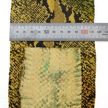 Load image into Gallery viewer, Mixed Shine Yellow/black - Water Snake Skin (Genuine leather) for Bookbinding, Journaling, Purses, Cuffs, Heels-MLT- P0000CRZ