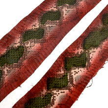 Load image into Gallery viewer, Mixed Shine red/green - Water Snake Skin (Genuine leather) for Bookbinding, Journaling, Purses, Cuffs, Heels-MLT- P0000CSA