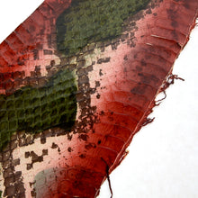 Load image into Gallery viewer, Mixed Shine red/green - Water Snake Skin (Genuine leather) for Bookbinding, Journaling, Purses, Cuffs, Heels-MLT- P0000CSA
