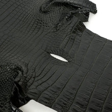 Load image into Gallery viewer, Genuine Crocodile Leather -Black (Genuine leather) for Bags, Journaling, Purses, Cuffs, Heels MLT-P0000CSS