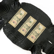 Load image into Gallery viewer, Genuine Crocodile Leather -Black (Genuine leather) for Bags, Journaling, Purses, Cuffs, Heels MLT-P0000CSS