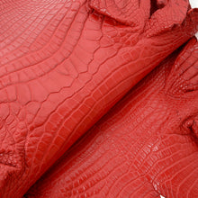 Load image into Gallery viewer, Genuine Crocodile Leather -Red (Genuine leather) for Bags, Journaling, Purses, Cuffs, Heels MLT-P0000CSV