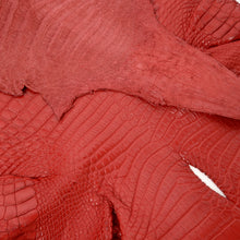 Load image into Gallery viewer, Genuine Crocodile Leather -Red (Genuine leather) for Bags, Journaling, Purses, Cuffs, Heels MLT-P0000CSV