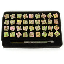 Load image into Gallery viewer, Stamping Alphabet and Number (9mm) Set, Imprint initials on the leather, leather craft tools MLT- P0000CTT