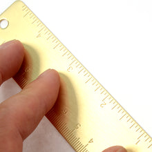 Load image into Gallery viewer, Brass Ruler, inch and CM ruler, 2 kind of size -12cm15cm, Leather craft tools MLT- P0000CUM