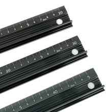 Load image into Gallery viewer, Safety Ruler, Prevent being cut off ruler, leather craft tools, Cutting Black ruler, 20,30,45cm, leather craft tools MLT-P0000CUO