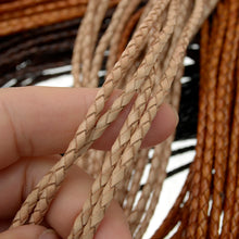 Load image into Gallery viewer, Twisted Mesh cord 3mm,4mm Genuine leather- 1m, braided leather cord, bracelet items, leather supplies MLT- P0000CYY