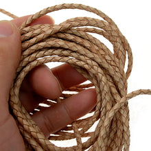 Load image into Gallery viewer, Twisted Mesh cord 3mm,4mm Genuine leather- 1m, braided leather cord, bracelet items, leather supplies MLT- P0000CYY