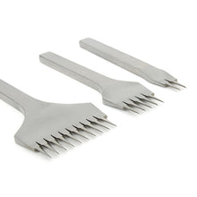 Load image into Gallery viewer, Leather Stitching Prong Chisel Set, 2/5/10 Stitching Chisels (3.4mm~3.8mm), Leather Craft Pricking Iron Tool MLT-P0000CAI