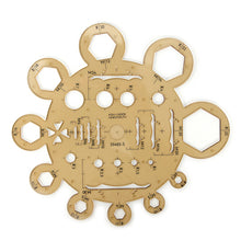 Load image into Gallery viewer, Round pentagon style Templet. 1 in 1Ruler, Circle Ruler tool, use drawing tools,Leather craft tools MLT-P0000BVJ