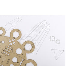 Load image into Gallery viewer, Round pentagon style Templet. 1 in 1Ruler, Circle Ruler tool, use drawing tools,Leather craft tools MLT-P0000BVJ