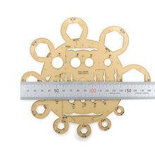 Load image into Gallery viewer, Round pentagon style Templet. 1 in 1Ruler, Circle Ruler tool, use drawing tools,Leather craft tools MLT-P0000BVJ